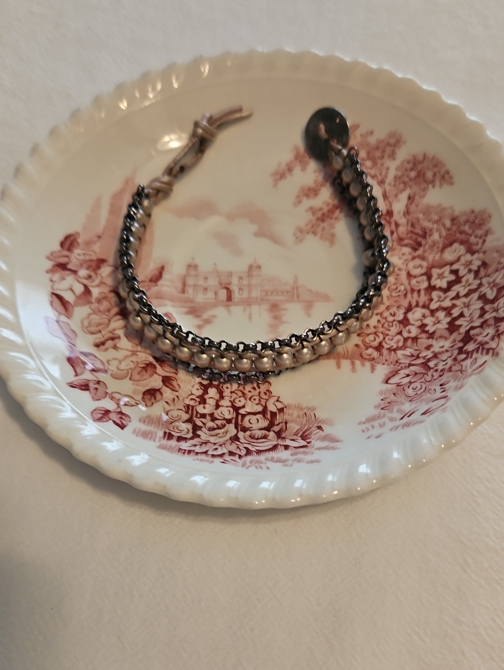 Pearl-Accent Chain Bracelet - Silver Tone